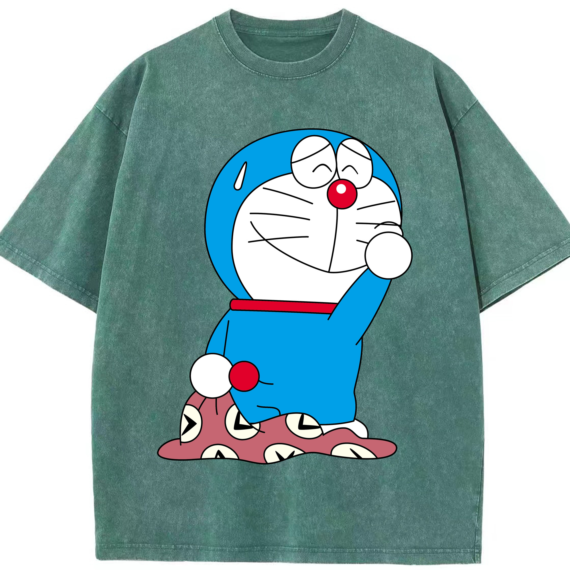（画像用） ドラえもん Doraemon 綿100% ヴィンテージ風 半袖Tシャツ（フロントプリント）